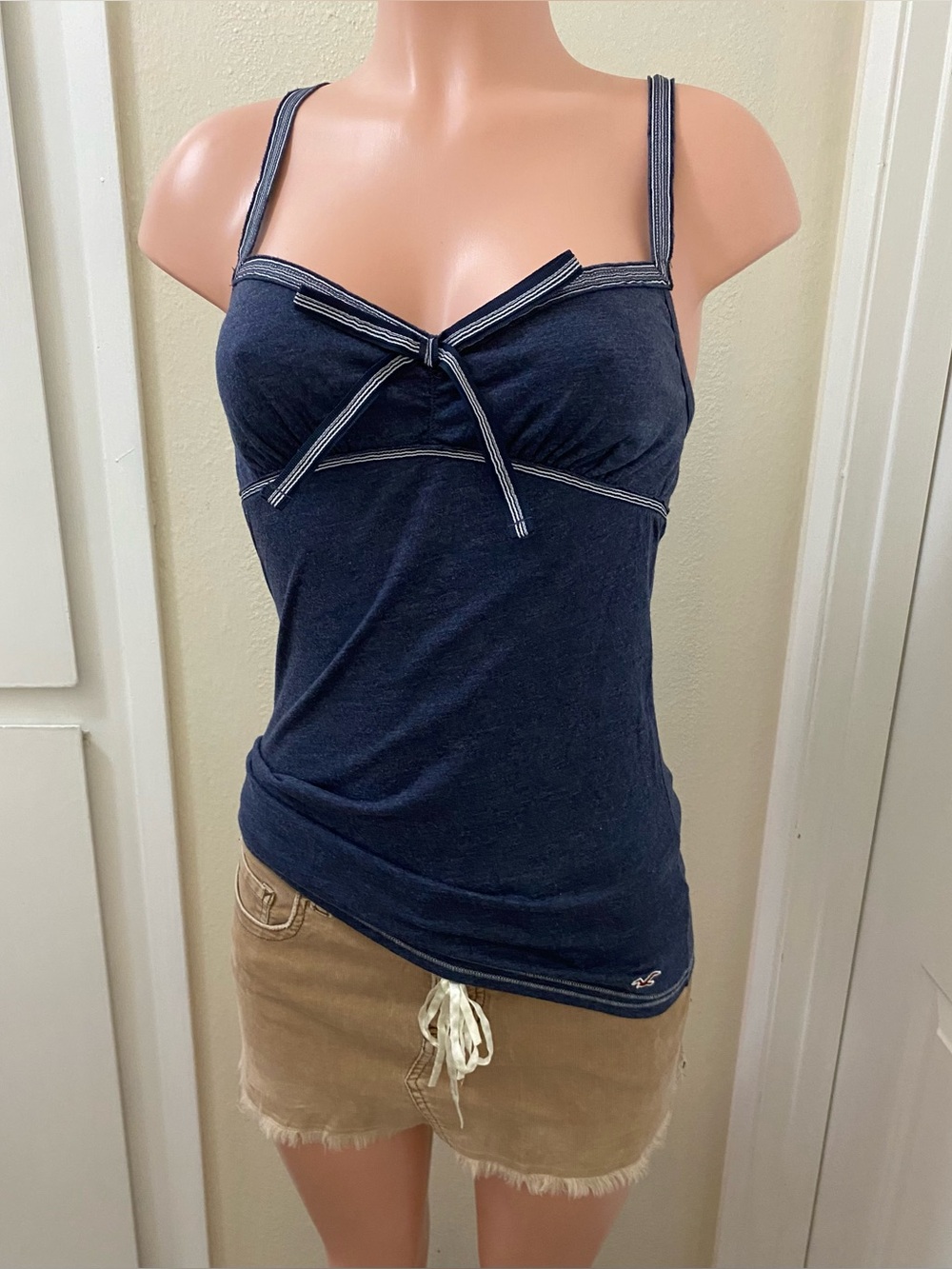 Vintage y2k Hollister blue babydoll tank top